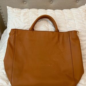 Mark and Graham leather tote Caramel color